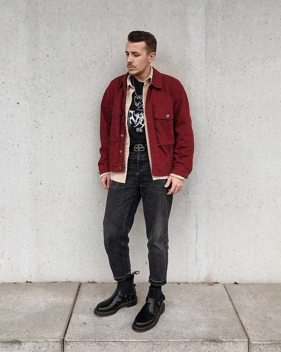 Botas Negras Dr. Martens Wincox Hombre Negros MX-34809